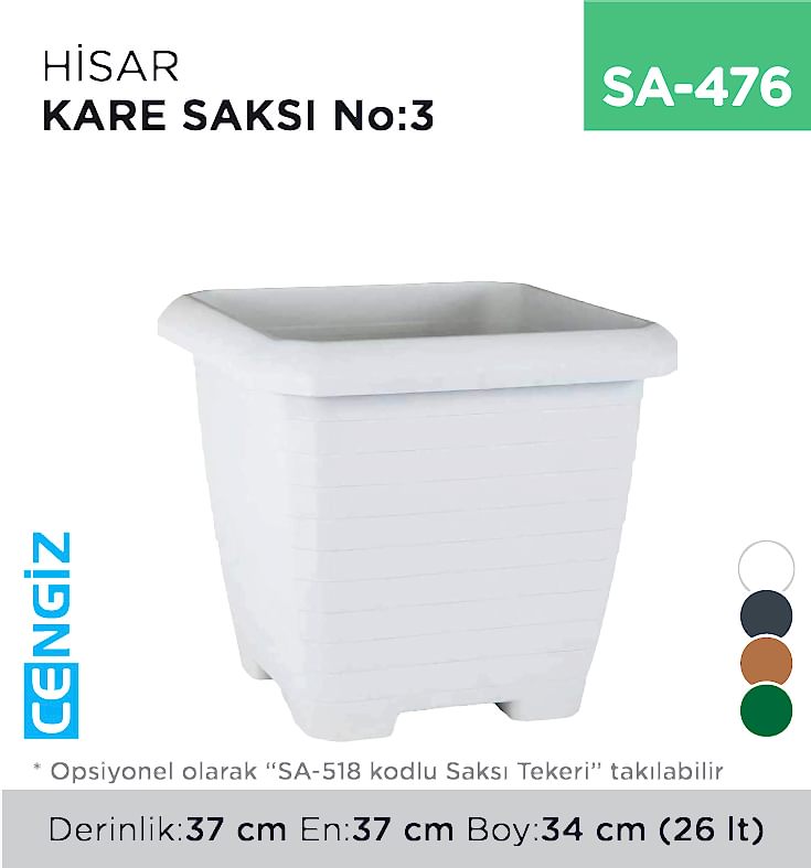SA-476_d102627d420fcd13a74e3f63e5be6e67 HİSAR KARE SAKSI NO:3 TABAKSIZ (26 LT) (HK03)