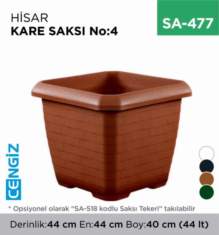 SA-477_2f4e7875bb447a8b7814215b71dbf932 HİSAR KARE SAKSI NO:4 TABAKSIZ (44 LT) (HK04)