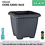 HİSAR KARE SAKSI NO:5 TABAKSIZ (74 LT) (HK05)