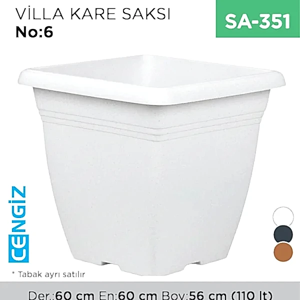 VİLLA KARE SAKSI NO:6 TABAKSIZ (110 LT) (VKS6)